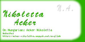 nikoletta acker business card